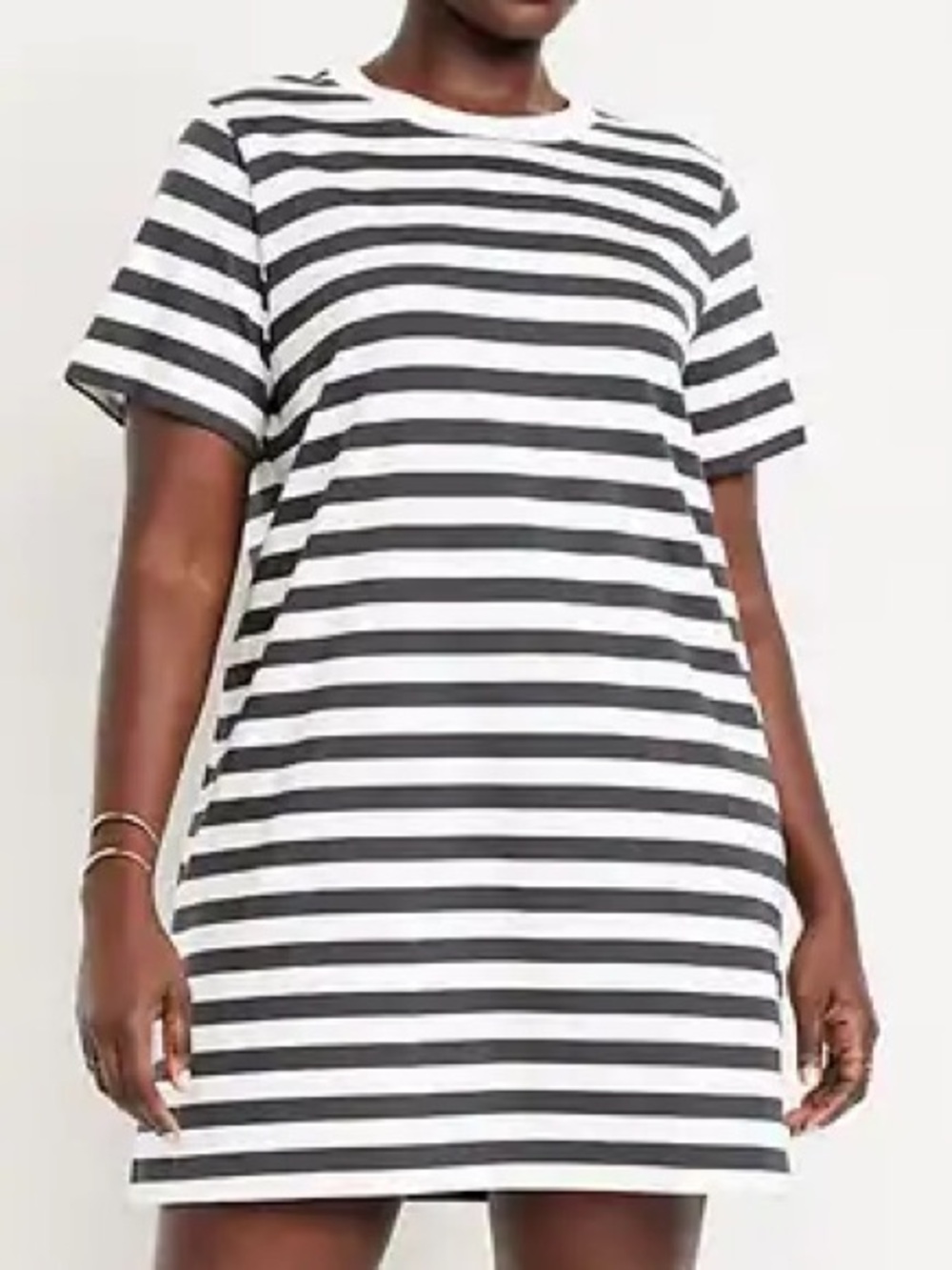 Old Navy Women’s Charcoal Stripe Vintage Tee Mini Dress (100% Cotton)